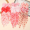 Wholesale  valentine's day bow ribbon spring clip heart red lip printing hair clip hair accessories