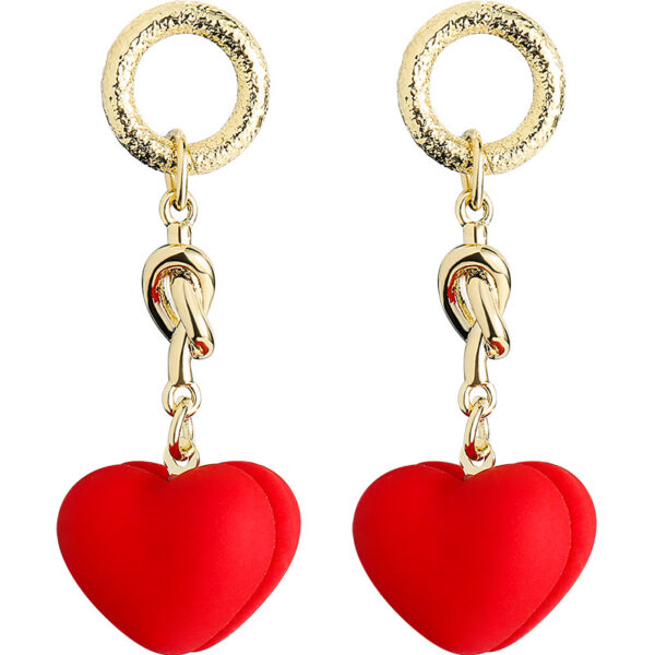 Wholesale 925 Silver Needle Red Love Temperament Fashion Earrings Valentine's Day Gift for Girlfriend