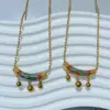 Wholesale Vacuum Electroplating (In Furnace) Plated 18K Real Gold 304 Stainless Steel Pearl Arc Bell Casual Elegant Vintage Pendant Necklace