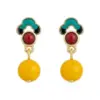 Wholesale Handmade Geometric Earrings For Women In Copper With 14K Real Gold Water Plating And Resin Inlay