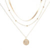 oly-c57bed6d69d51e73c700757b527a026c Wholesale Style Simple Multi-layer Lotus Pendant Necklace Women's Fashion Personalized Gold Bead Round Blade Chain Necklace Chain