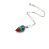 Wholesale Natural Crystal Mosaic Hexagonal Column Pendant Necklace Wedding Ethnic Style Alloy Geometric Pattern Leaf Design For Women