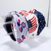 Wholesale Halloween Independence Day Striped Stars American Flag Cloud Sponge Face Wash Makeup Hairband Headband Novel Design Grid