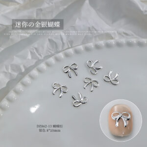 Silver large hollow ribbon (dz862-13)