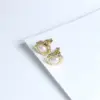 Wholesale European And American Cross-Border Niche High-End Oval Pearl Earrings For Women, Elegant Fashionable Simple Versatile Vacuum Electroplated 18K Gold Copper Earrings