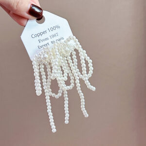 Pearl tassel earrings