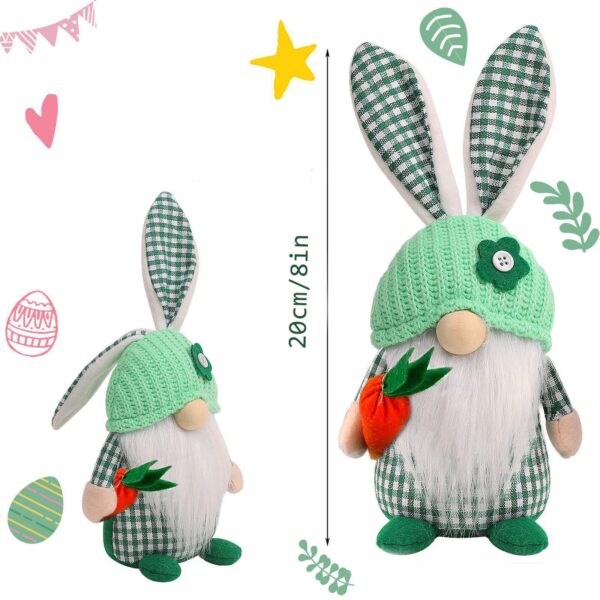 oly-c5c83084994d22514f7b01baddbabaa7 Wholesale Easter faceless doll checkered rabbit ears desktop decoration rabbit holiday decorations