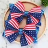 oly-c5c9ae218938700dee08e8019e01214c Wholesale Flagpole Bow Hair Clip Star Decoration Duckbill Clip Independence Day Hairpin Denim