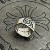 Wholesale Men's Ring Vintage Dog Tag Chain Ring Thai Style Silver Skull Rotatable Hammered Craftsmanship
