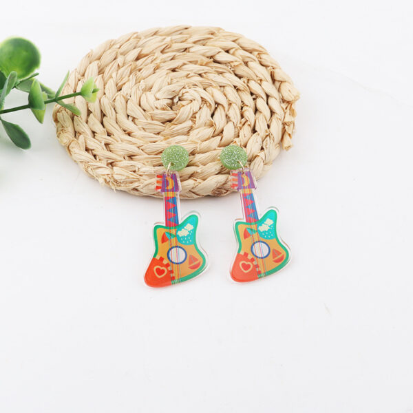 oly-c5d48c15f13379637f849d6ac2a2498d Wholesale Carnival Music Festival Earrings Fashion Personality Rainbow Guitar Musical Instrument Ear Jewelry