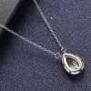 Wholesale Geometric Inlay Pendant Necklace For Women In 925 Sterling Silver With High Carbon Diamond And Platinum Plated Cable Chain