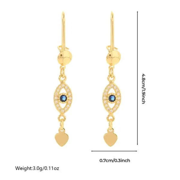 Wholesale Devil's Eye Drop Earrings For Women In Brass With 14K Real Gold Electroplated Finish And 0.03µm Thickness