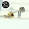 oly-c5e2c9bbf8829de044c238e8d153c202 Wholesale Simplified Daily Titanium Inner Thread Lip Nails Zircon Embedded Ear Studs Piercing Jewelry Fashionable Elegant Geometry Pattern