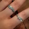 Wholesale Pentagram Waterproof Non Tarnish Ring For Women In 304 Stainless Steel With 18K Real Gold Plated PVD Coating And Zircon Inlay