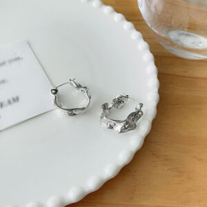 Pair of silver earrings