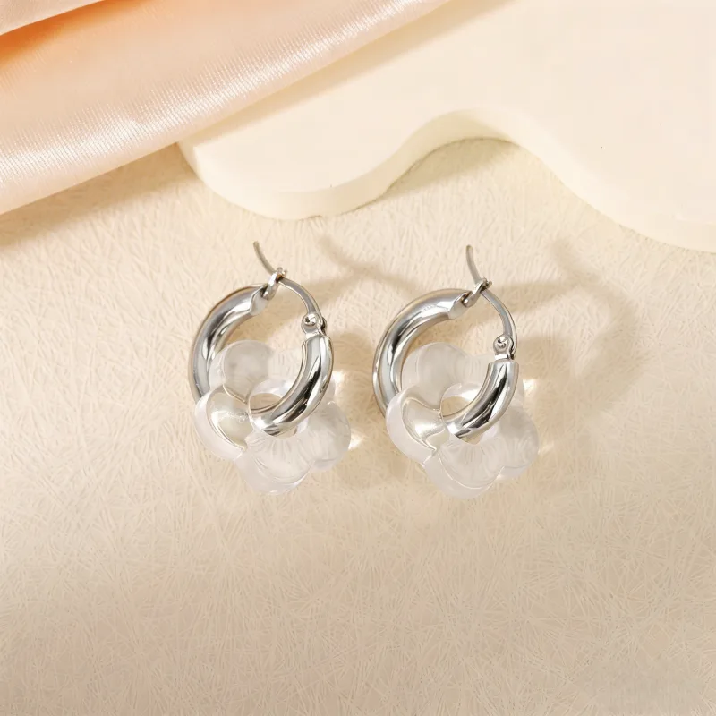 Wholesale Round Hypoallergenic Earrings For Women In 18K Real Gold Plated 304 Stainless Steel With 0.05µm-0.08µm Electroplated Coating