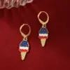 Wholesale USA Independence Day Flag Ice Cream Star Apple Flag Earrings Jewelry Five-Piece Set Women's Fashion Accessories