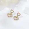 Wholesale Maple Leaf Stud Earrings For Women With 925 Sterling Silver Posts, Copper Base, 14K Real Gold Plated And Zircon Inlay