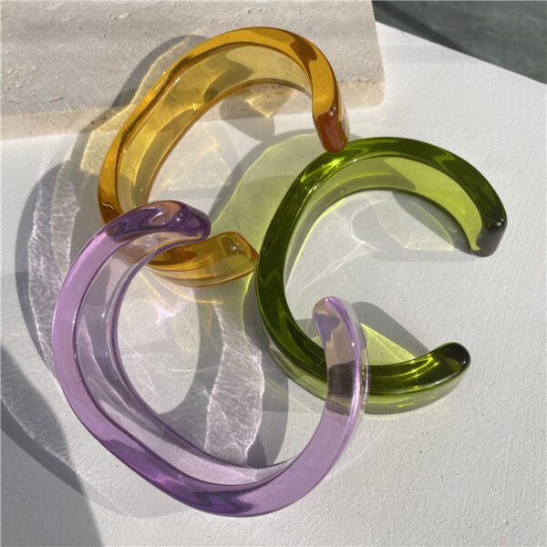 Wholesale Korean Dongdaemun Color Acrylic Bracelet Simple Geometric Transparent Resin Bracelet Jewelry