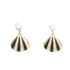 Wholesale Retro Geometric Enamel Drop Earrings For Women In Black & White Featuring 304 Stainless Steel Material