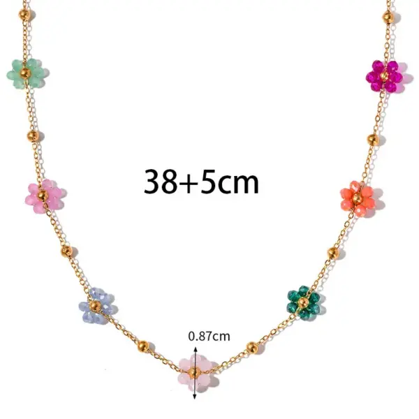 Wholesale PVD Coated Real Gold Plated Printing Titanium Steel Sweet Waterproof Non Tarnish Bracelets Necklace