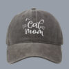 Wholesale Men's and Women's Letter CAT MOM Embroidered Washed Baseball Cap Outdoor Sports Washed Cotton Sunshade Cap Tide