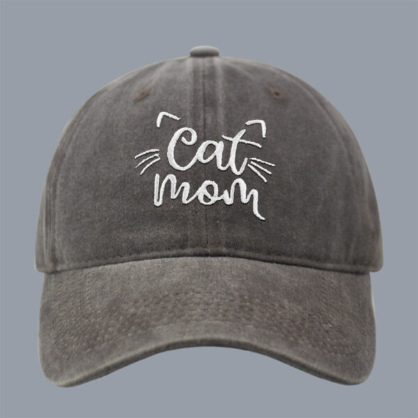 Wholesale Men's and Women's Letter CAT MOM Embroidered Washed Baseball Cap Outdoor Sports Washed Cotton Sunshade Cap Tide