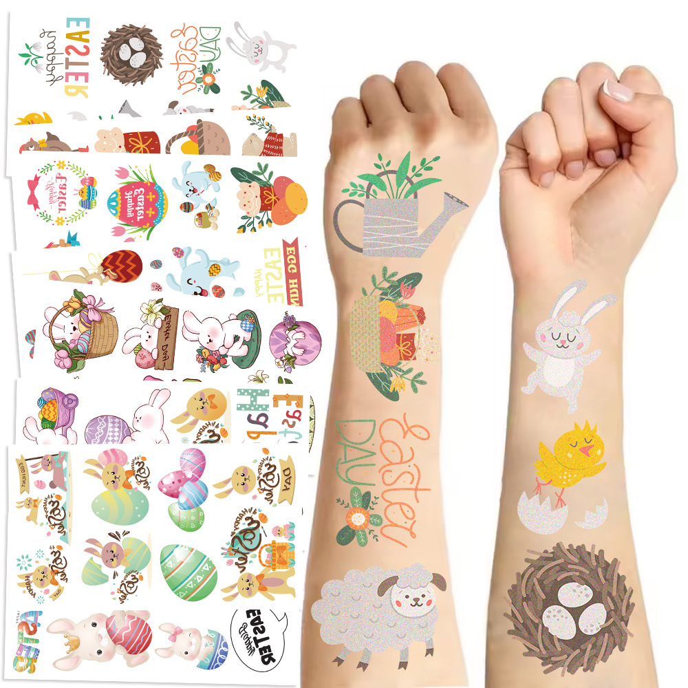 Wholesale Popular cross-border holiday Easter tattoo stickers waterproof holiday party children disposable tattoo stickers batch