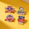 Wholesale Eagle Pin Made Of Zinc Alloy With Enamel Craft, Flag Brooches For Independence Day