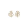 Wholesale Leaves Stud Earrings With 925 Sterling Silver Posts, Copper Base, And 14K Real Gold Plated Finish Featuring Zircon Inlay In Gold