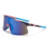 Wholesale Outdoor Sports Sunglasses Half Frame American Flag Independence Day Goggles Mountain Skiing Cycling UV Protection Unisex Sunglasses