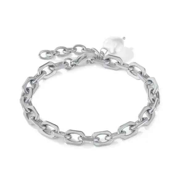 Wholesale PVD Coated Real Gold Plated Square Heart Shape Solid Color 304 Stainless Steel Basic Waterproof Non Tarnish Plating 304 Stainless Steel Lobster Trigger Clasp Closure Bracelets