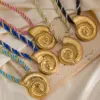 Wholesale Ion Plating (IP) 18K Gold Real Gold Plated Sun Starfish Conch 304 Stainless Steel Vacation Marine Style Waterproof Non Tarnish 304 Stainless Steel Lobster Trigger Clasp Closure Pendant Necklace