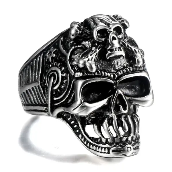oly-c6a715f736971874713e29a4e81dc18a Wholesale Skull Titanium Steel Ring Men's Stainless Steel Ring Retro