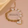 Wholesale 304 Stainless Steel Plastic Irregular Geometric Heart Shape PVD Coated 18K Real Gold Plated Wedding Vacation French Style Beaded OT Clasp Toggle Clasp Closure Lobster Trigger Clasp Closure Gold Bracelet Bracelets
