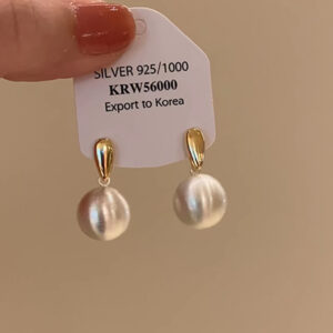 A2218 silver-gold and silver double ball earrings