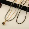Wholesale Casual Commute Irregular Natural Stone Agate Copper Necklace In Bulk