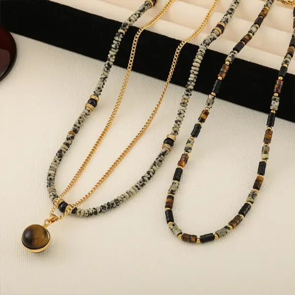 Wholesale Casual Commute Irregular Natural Stone Agate Copper Necklace In Bulk