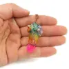 Wholesale Handmade Natural Crystal Column Painted Multi-Color Geometric Pattern Rock Wrapped Life Tree Necklace For Women Tiktok Live Broadcast