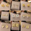 Wholesale PVD Coated Real Gold Plated Star Heart Shape 304 Stainless Steel Simple Style Waterproof Non Tarnish Plating Drop Earrings Ear Studs