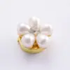 Wholesale Anniversary Flowers Cufflinks For Unisex, 14K Real Gold Plated Alloy With Electroplated Finish And Artificial Gemstones