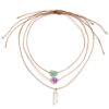 Wholesale Retro Ethnic Style Irregular Gravel Pendant Necklace Adjustable Wax Line Crystal Tassel Necklace