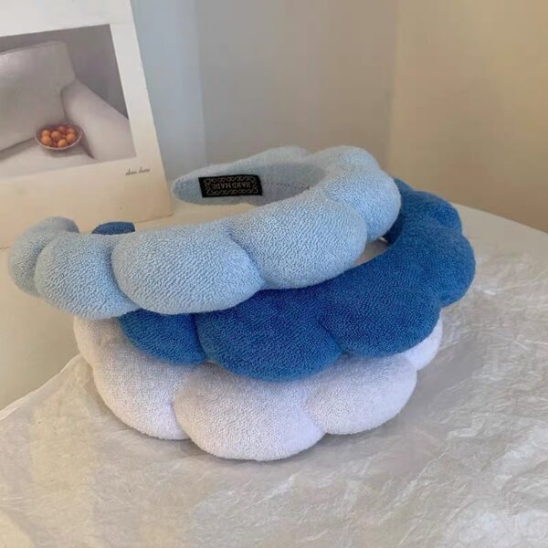 Wholesale terry cloth sponge twist hair band high cranial top color cloud bubble headband headdress headband women