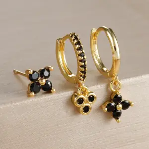 E1638 Gold - Black, Three Pieces as a Set