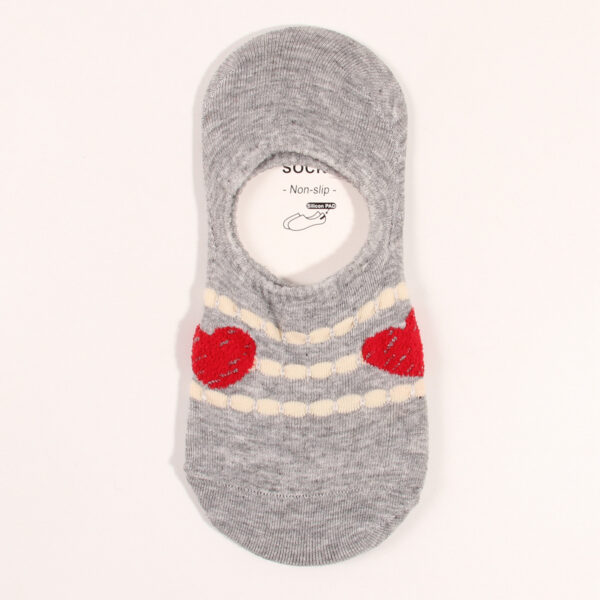 Wholesale Love Valentine's Day Women's Invisible Socks Shallow Mouth Silicone Slip-Stop Women's Boat Socks Soft and Comfortable Women's Socks