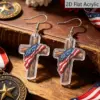 Wholesale Retro Multicolor Acrylic Cross Drop Earrings For Women With 304 Stainless Steel Ear Pins