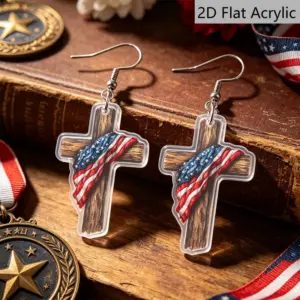 Wholesale Retro Multicolor Acrylic Cross Drop Earrings For Women With 304 Stainless Steel Ear Pins