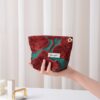 Wholesale Vintage Red Jacquard Canvas Cosmetic Bag Large Capacity High-Level Clutch Bag Storage Bag Coin Purse