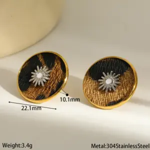 Intercolor Oil Drop Eight-Pointed Star Earrings