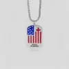 Wholesale 1 Piece 26mm 46mm 60cm 304 Stainless Steel Waves Heart Shape American Flag Pendant Chain